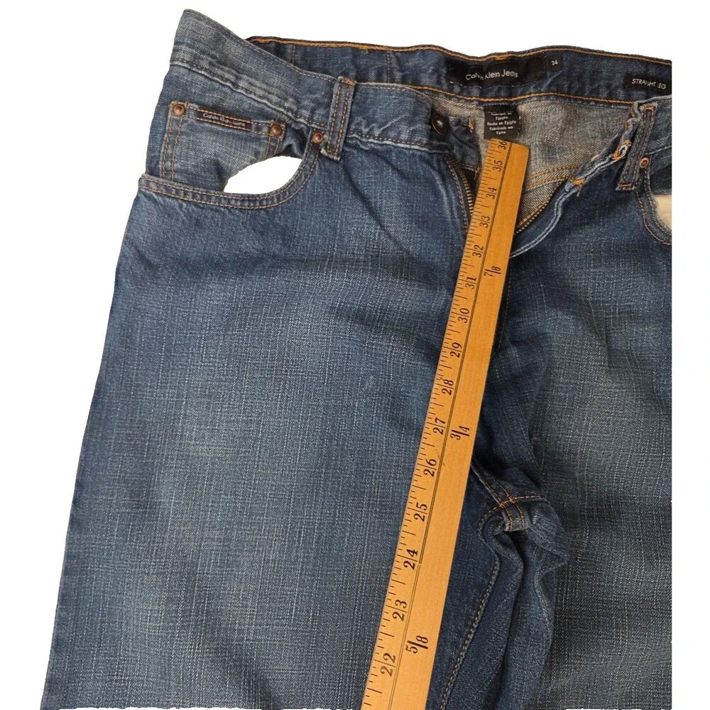 Calvin Klein Jeans Straight Leg Blue Denim Jeans Men's Size 34 x 27 Cotton